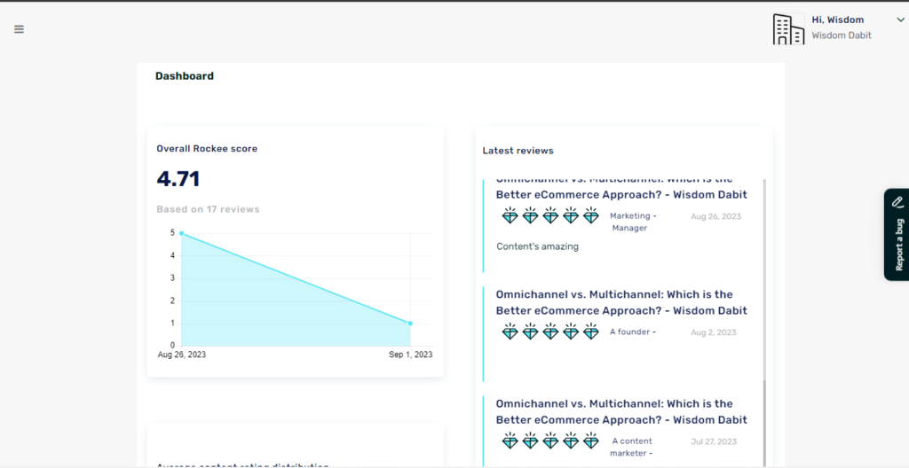 Screenshot of Rockee's content feedback dashboard for a post on account based marketing tactics