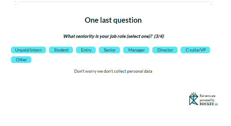 Screenshot of a customized Rockee feedback question for a blog post on how to improve email performance