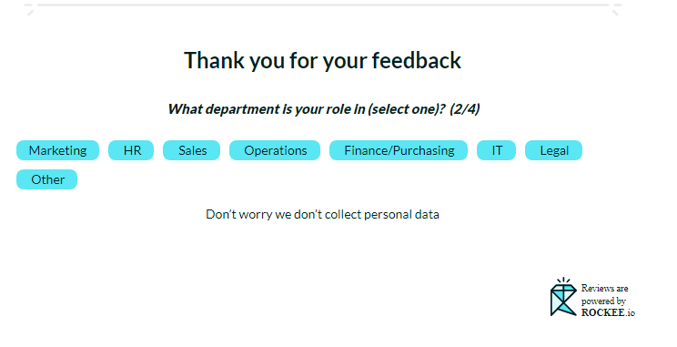 Screenshot of a customized Rockee feedback question for a blog post on how to improve email performance