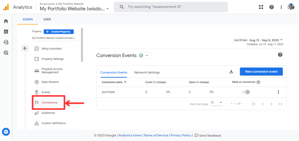 Showing how to setup conversion tracking in GA4