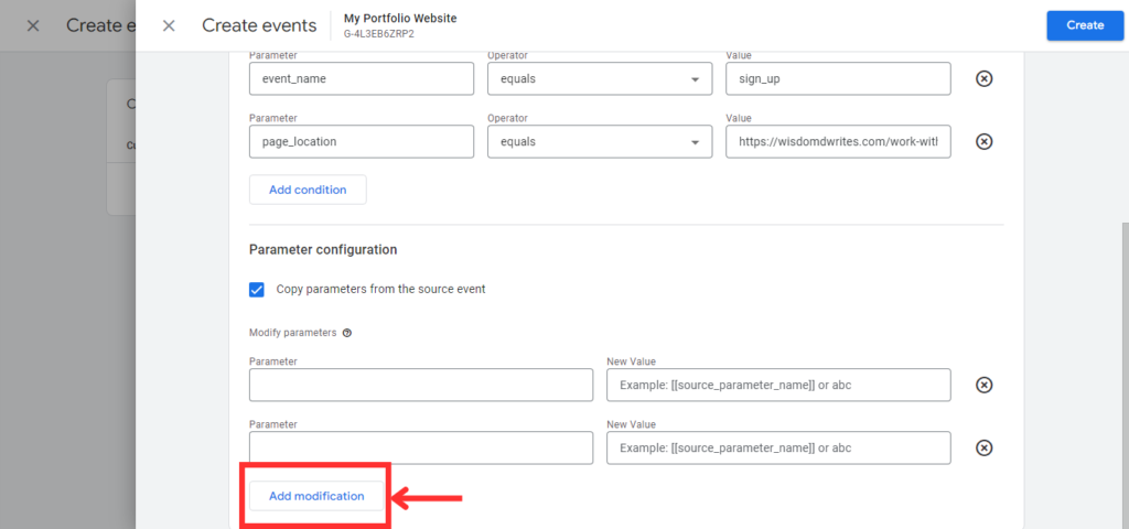 Showing how to setup conversion tracking in GA4