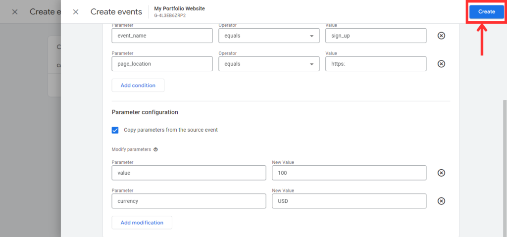 Showing how to setup conversion tracking in GA4