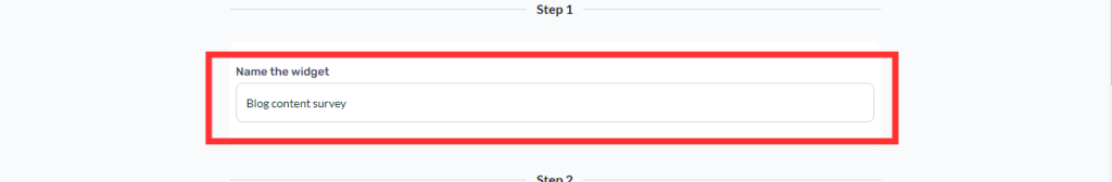 Naming your content feedback survey widget