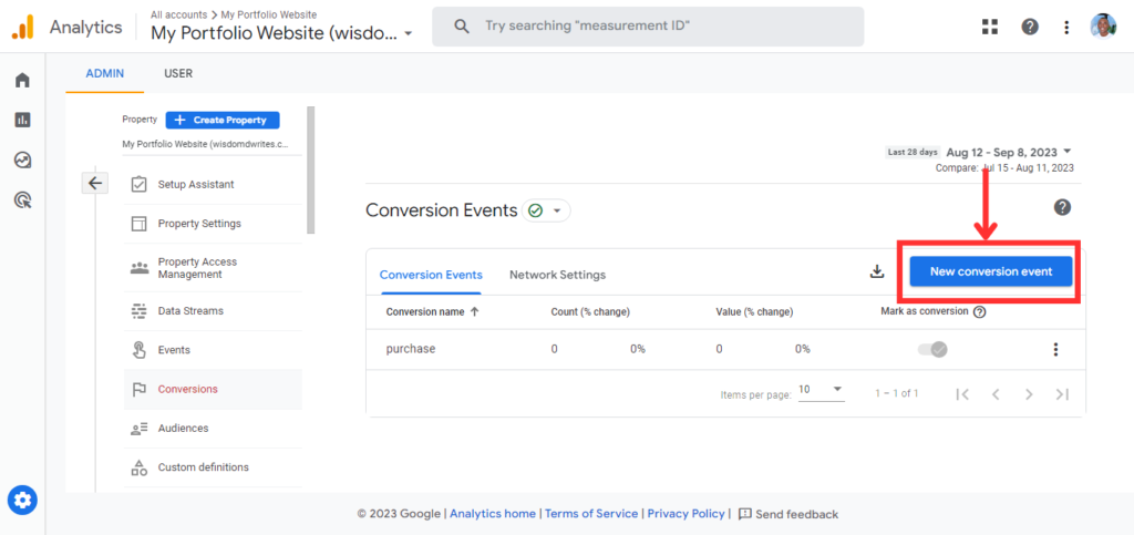 Showing how to setup conversion tracking in GA4