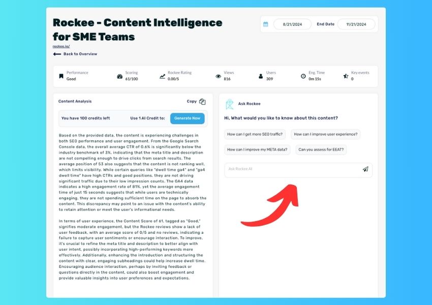 Ask Rockee - AI interactive content analysis assistant